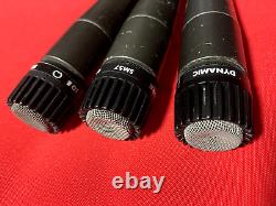 Ensemble de 3 microphones dynamiques Shure SM57, livré avec des câbles XLR professionnels / pinces