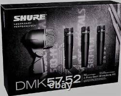 Ensemble de microphones dynamiques pour batterie Shure DMK57-52 câblé