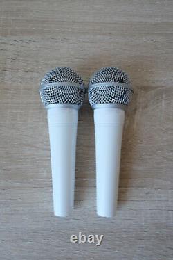Lot de 2 microphones dynamiques cardioïdes Shure SM48 édition spéciale blanche rare