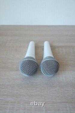Lot de 2 microphones dynamiques cardioïdes Shure SM48 édition spéciale blanche rare