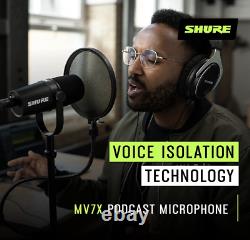 Microphone Podcast Shure Mv7x Xlr Pour La Baladodiffusion, L'enregistrement, Le Streaming En Direct Et Ga