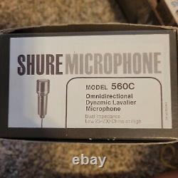 Microphone SHURE 560C Lavalier Dynamique Omnidirectionnel à Double Impédance Vintage