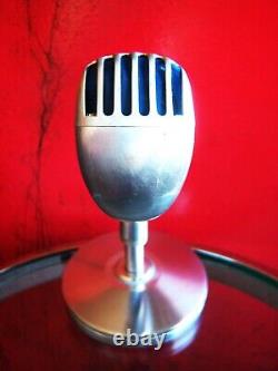 Microphone Shure 55S dynamique cardioïde vintage de 1960 avec pied E. V 423A Elvis Propriété