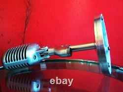 Microphone Shure 55S dynamique cardioïde vintage de 1960 avec pied E. V 423A Elvis Propriété