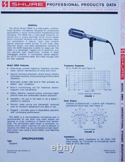 Microphone cardioïde dynamique Shure SM-59 vintage des années 1980 avec accessoires SM58 USA #1