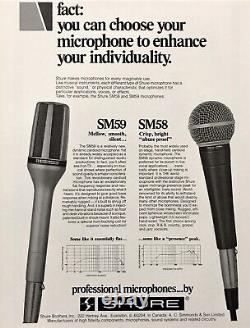 Microphone cardioïde dynamique Shure SM-59 vintage des années 1980 avec accessoires SM58 USA #1