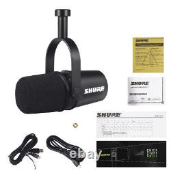 Microphone de chant / diffusion dynamique cardioïde Shure MV7 avec sorties USB et XLR, États-Unis