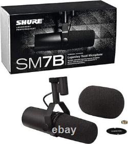 Microphone de radiodiffusion vocale dynamique à directivité cardioïde Shure SM7B scellé dans une boîte - Noir