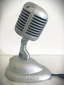 Microphone dynamique Shure 55C des années 1940 restauré, son lisse avec pied et câble