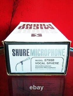 Microphone dynamique Shure 579SB vintage des années 1980 avec accessoires 540 575 533SA de basse impédance