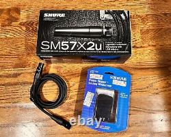 Microphone dynamique Shure SM57-X2U + pare-brise Shure A2WS-BLK + câble XLR