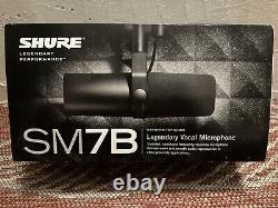 Microphone dynamique de podcast SHURE SM7B avec accessoires de BOÎTE ORIGINALE Vendeur américain