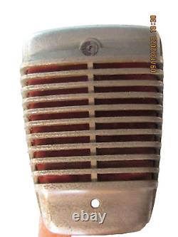 Microphone dynamique omni-directionnel Shure 51 des années 1960 avec pied, fabriqué à Chicago, USA