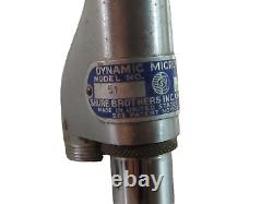 Microphone dynamique omni-directionnel Shure 51 des années 1960 avec pied, fabriqué à Chicago, USA