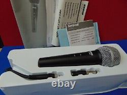 Microphone dynamique polyvalent Shure C606WD avec câble XLR et adaptateur 1/4, neuf dans sa boîte.