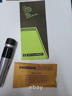 Microphone dynamique pour instrument Shure Unidyne III 545SD Vtg NOS avec cordon, papiers et boîte