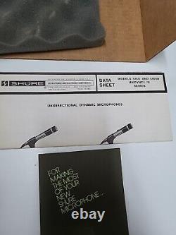 Microphone dynamique pour instrument Shure Unidyne III 545SD Vtg NOS avec cordon, papiers et boîte