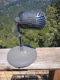 Microphone vintage Shure Stratoliner Dynamic 508B type Rocket et support