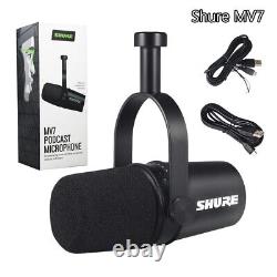 Microphone vocal / broadcast dynamique cardioïde Shure MV7 avec sorties USB et XLR en noir