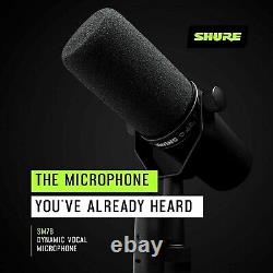 Microphone vocal / de diffusion Shure SM7B d'origine, dynamique cardioïde, expédition gratuite.