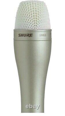 Microphone vocal dynamique omnidirectionnel Shure SM63 avec poignée de 14,5 cm