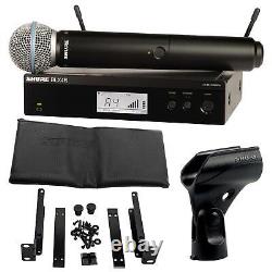 Microphone vocal sans fil Shure BLX24R/B58 monté en rack avec Beta 58A bande de fréquence H9