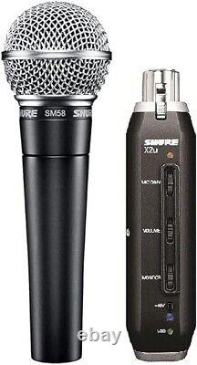 Nouveau microphone vocal dynamique cardioïde Shure SM58-X2U avec adaptateur de signal XLR vers USB X2u