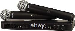 Nouveau système de microphone vocal sans fil Shure BLX288/SM58 à main pour DJ