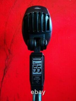 Rare Shure Super 55-BLK microphone dynamique cardioïde avec pochette de micro 55S / BCR #1