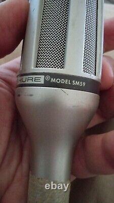 SHURE SM59 vintage avec étui + support MICROPHONE fonctionne testé rare mic gratuit livraison