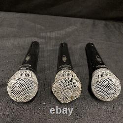 Shure Pg58 Pg48 MIC Cardioïde Dynamic Vocal Microphone Cordes Vintage 3pc Lot