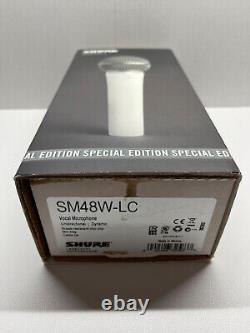 Shure SM48W-LC SM48 Blanc Microphone Rare Édition Limitée avec Pince et Câble XLR Neutrik