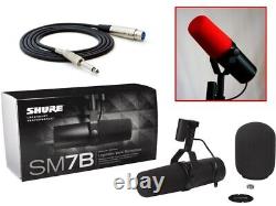 Shure SM7B + Protection anti-vent Orange Rouge + Câble de microphone de 6 pieds. Tout neuf