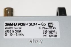 Shure Slx4 G5 Récepteur Professionnel De La Diversité Des Microphones Sans Fil 494-518 Mhz