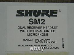 Shure Sm2 Double Récepteur Casque Autoréglage Avec Micro-phone Monté Sur Boom
