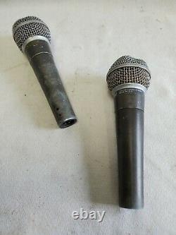 Shure Sm58 Paire De Microphone Dynamique Unidirectionnel #1200 Vintage Condition