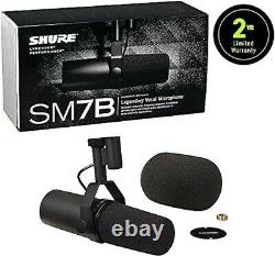 Shure Sm7b Cardioid Dynamic Vocal Microphone Lisse, Plat, Large Gamme De Fréquences