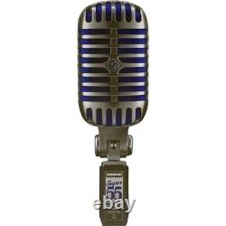 Shure Super 55 Microphone Dynamique Supercardioïde (chrome Avec Mousse Bleue)
