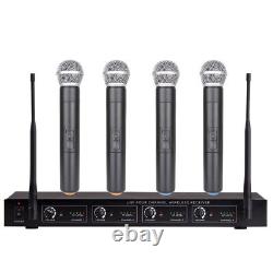Système de microphone sans fil Microphone professionnel 4 canaux Microphones dynamiques UHF