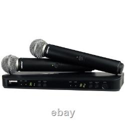 Système de microphone sans fil double Shure BLX288/SM58 avec 2 micros vocaux SM58 de bande H9