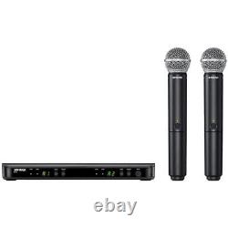 Système de microphone sans fil double Shure BLX288/SM58 avec 2 micros vocaux SM58 de bande H9