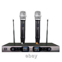 Uhf Wireless Microphone System Dual Handheld Metal Pour Shure Stage Performance