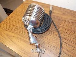 Vintage 1940 De Shure 55 Fatboy Dynamic Cardoid Microphone Elvis Déco Avec Câble