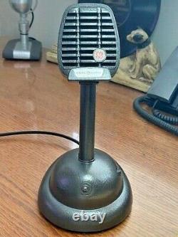 Vintage 1950 Ge-shure CM Microphone Dynamique Avec Support De Bureau Restauré