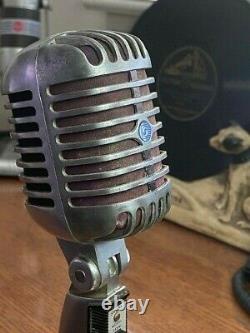 Vintage 1950 Shure 55sw Dynamic Microphone Withdesk Stand / Son Amélioré