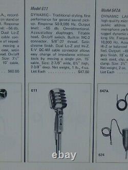 Vintage 1950s Electro Voice 611 Microphone Dynamique Et Support De Travail Shure Deco