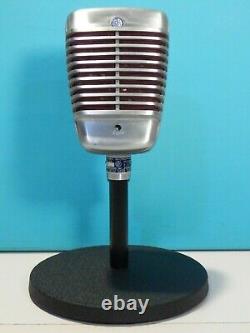 Vintage 1950s Shure 51 Dynamic Microphone And Desk Stand Antique Deco Old USA