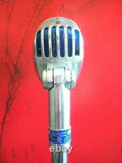 Vintage 1958 Shure Brothers 55s Microphone Cardioid Dynamique Avec Support Atlas Ds-5