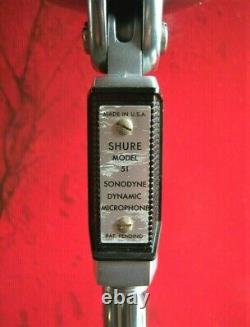 Vintage 1960 Shure 51 Microphone Dynamique Multi Z W Câble Nat King Cole # 3