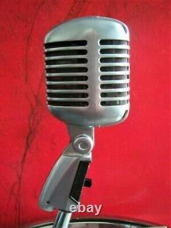 Vintage 1960 Shure 55 S Microphone Cardioïde Dynamique W Période Atlas Ds-14 Stand